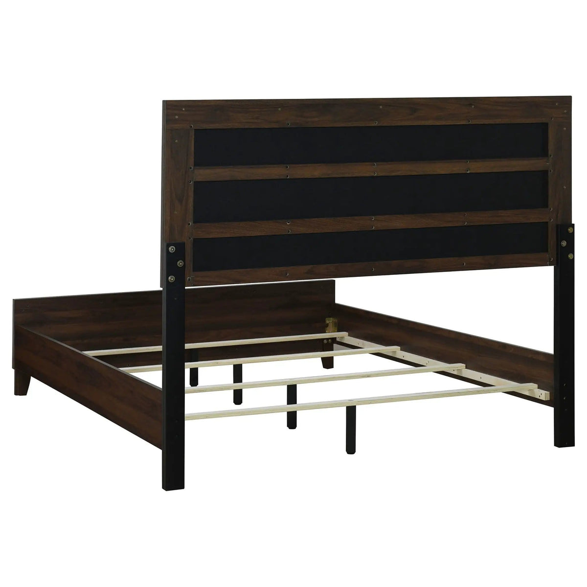 Welsley 50-inch Upholstered Queen Bed | 62.5 x 85.25 x 52.25 in | Engineered Wood & Walnut | Walnut