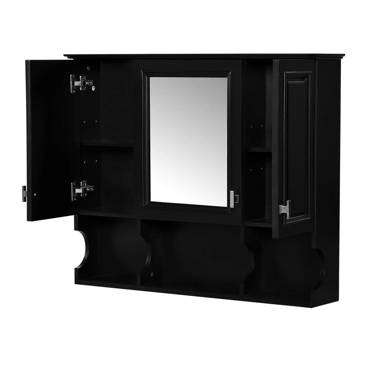 Wall Mounted Medicine Cabinet | Mirror | Open Shelves | 35 Inch Width