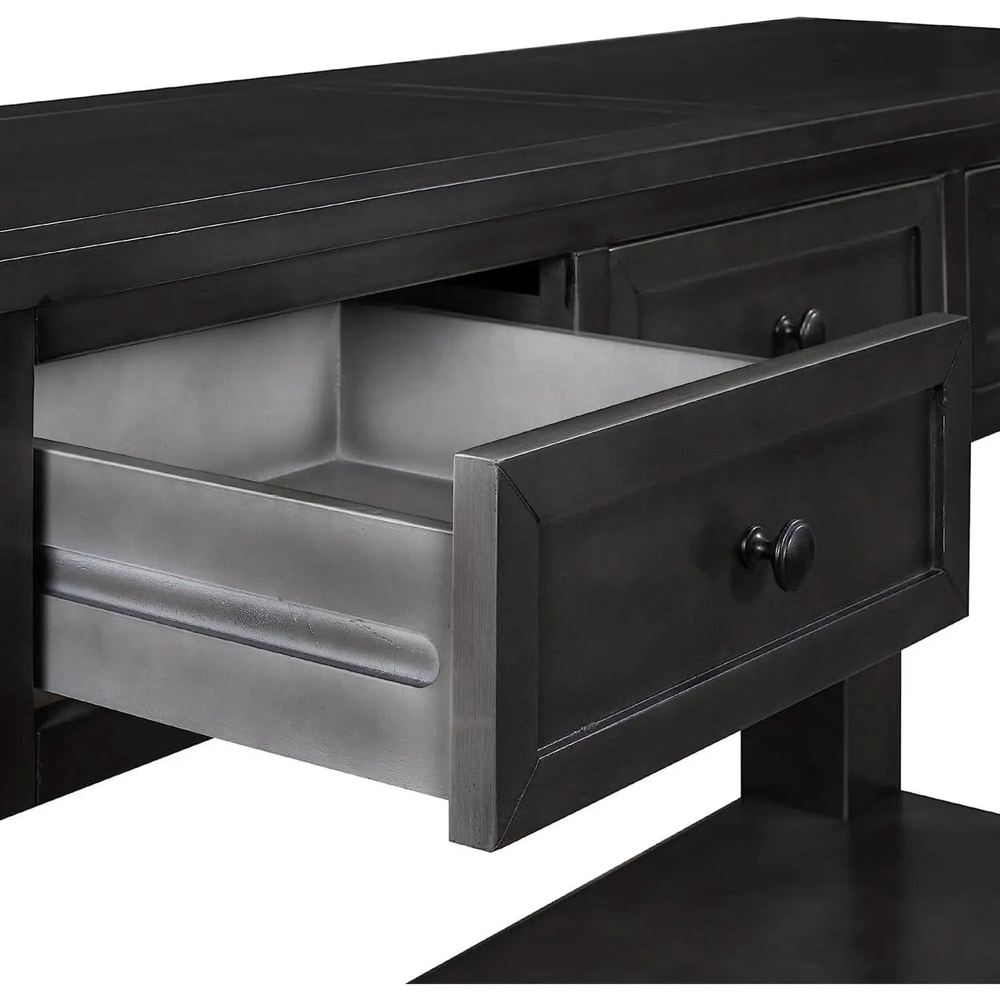 Black Console Table 55In Wide With 3 Drawers And Shelf from PriceLows™