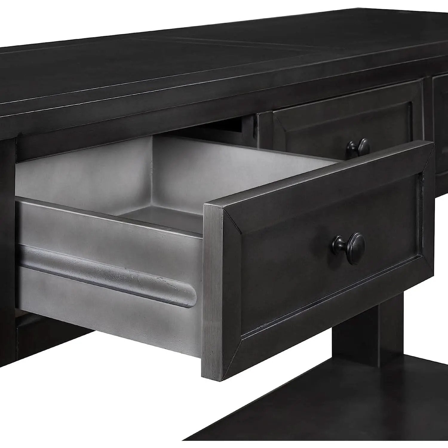 Black Console Table 55In Wide With 3 Drawers And Shelf from PriceLows™