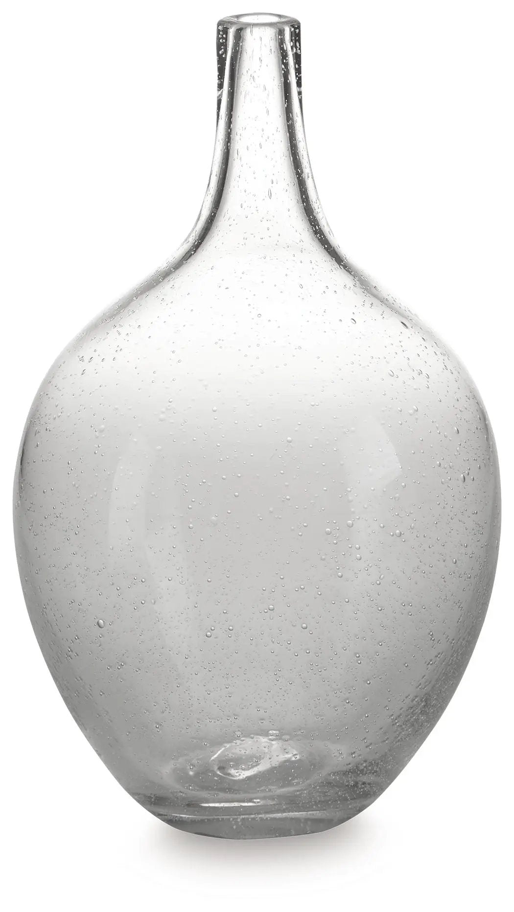 Kurthorne Clear Seeded Glass Vase | Weathered Beauty | Casual Charm | 9 Inch Height