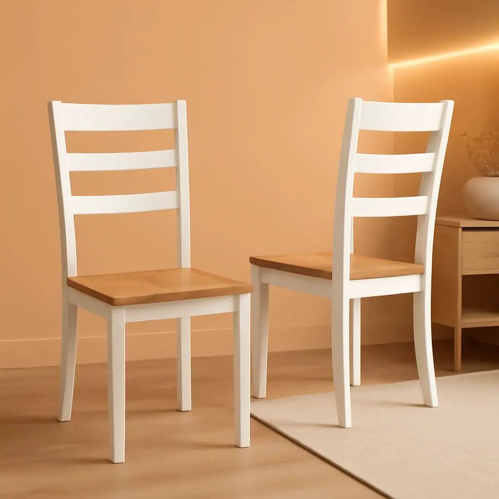Gesthaven Solid Wood Frame Dining Chair Set White Natural from PriceLows™