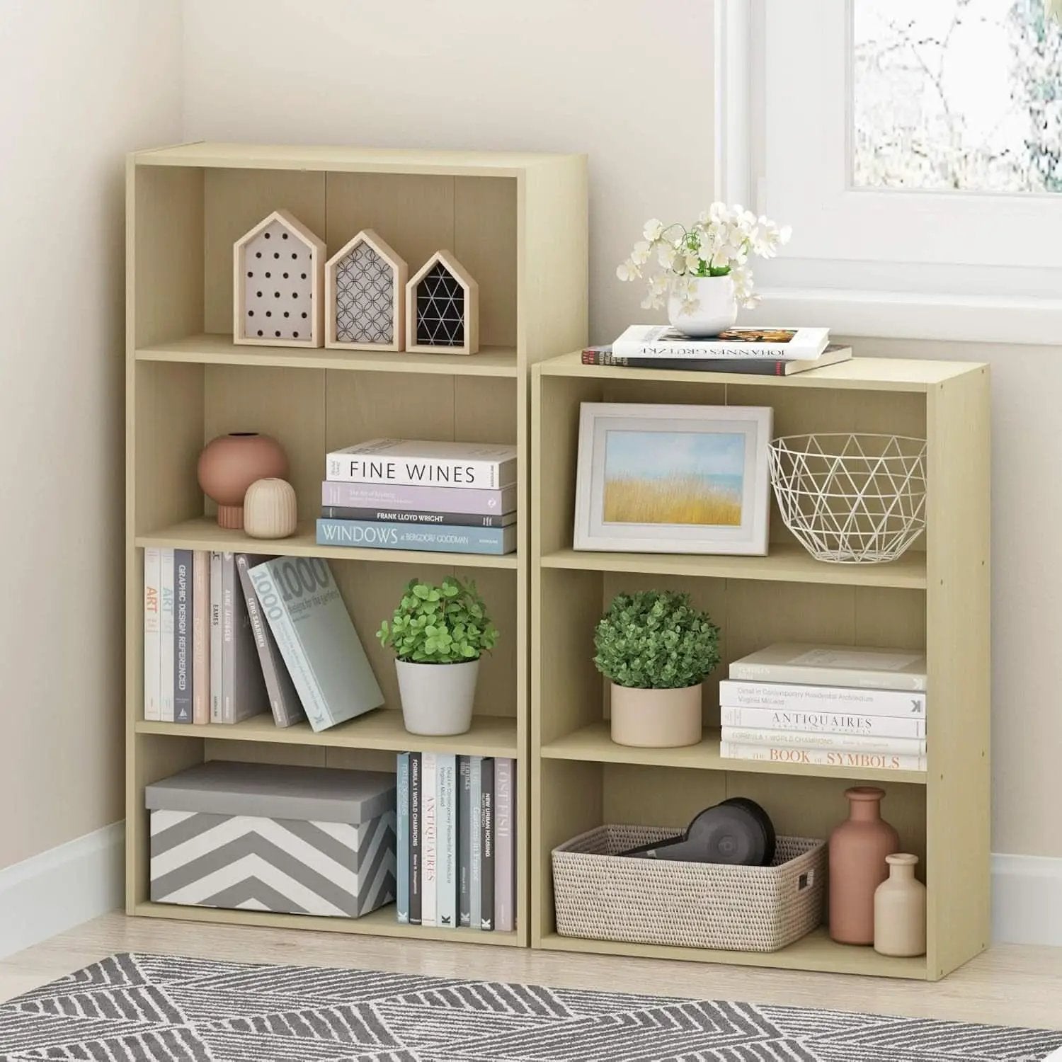 Pasir 3-Tier Open Shelf Bookcase Maple 22.7W X 9.7D X 31.5H from PriceLows™