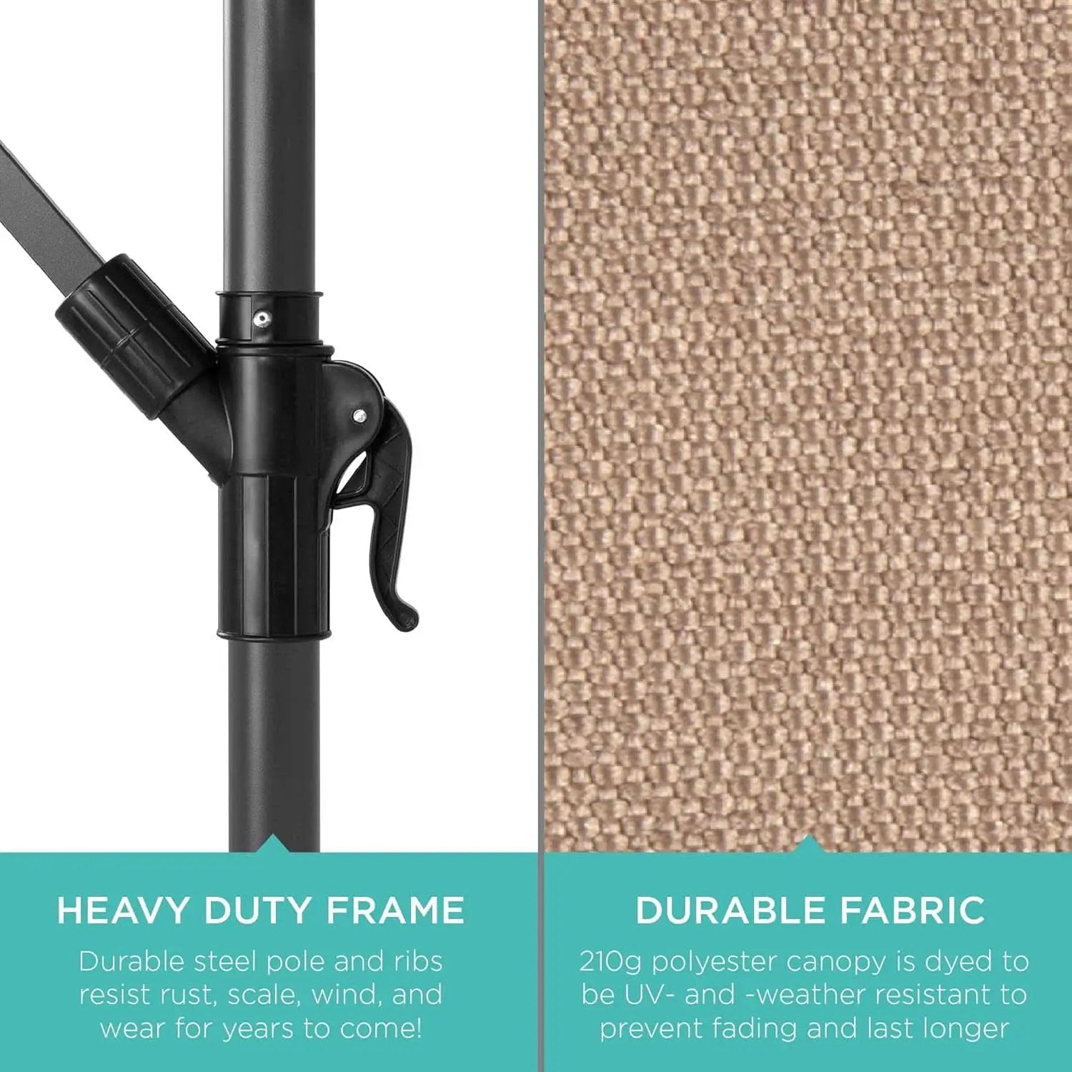 10 Ft Offset Patio Umbrella With Easy Tilt Adjustment And 8 Ribs Polyester Shade For Backyard Poolside from PriceLows™