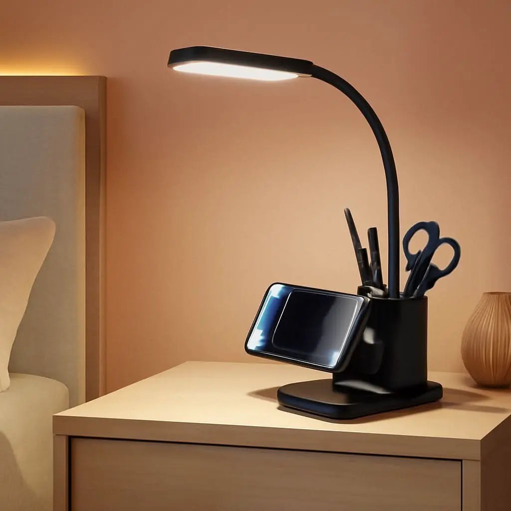 LED Desk Lamp With Wireless Charger Black For Home Office from PriceLows™