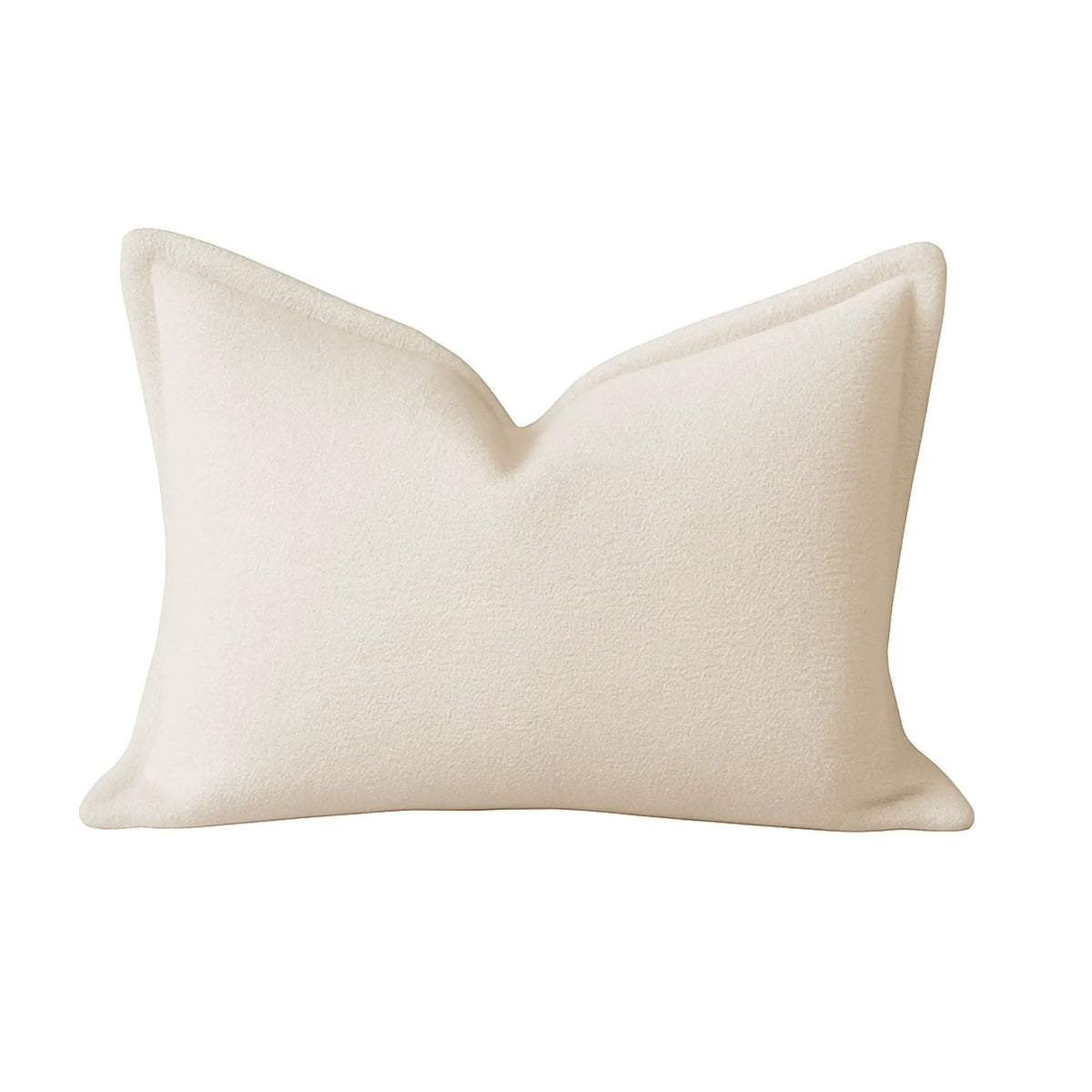 Homey Cozy Comfort Throw Pillow | Textured Ivory | 24 x 16 Inch | Fabric-Wrapped Edges