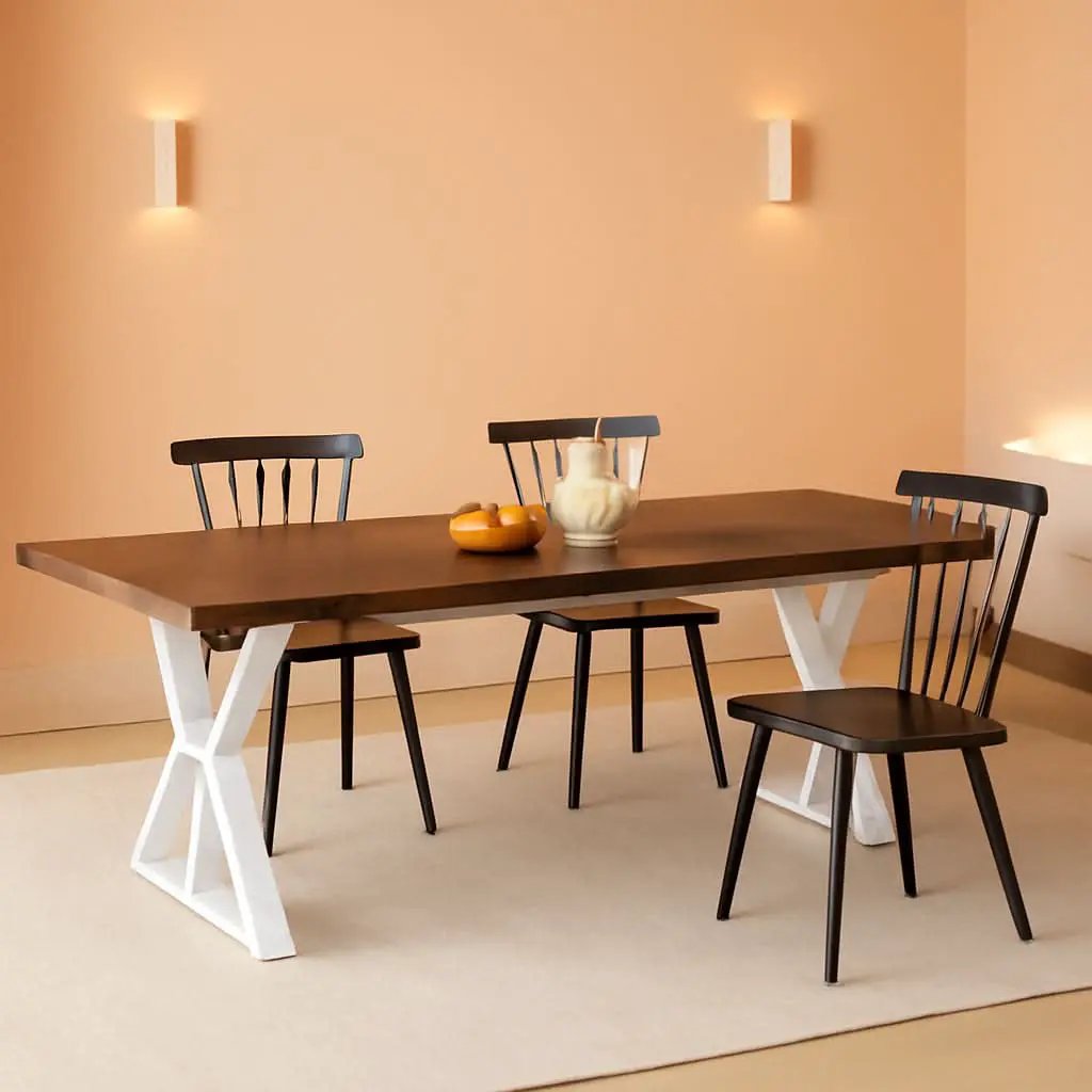 Farmhouse Dining Table For 6, 70.8 Inch Wood Table Two Tone from PriceLows™