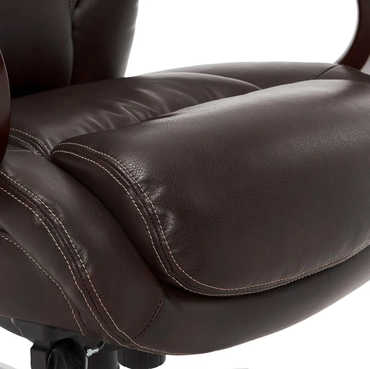 Bellamy Executive Office Chair With Memory Foam Cushions Brown Bonded Leather from PriceLows™