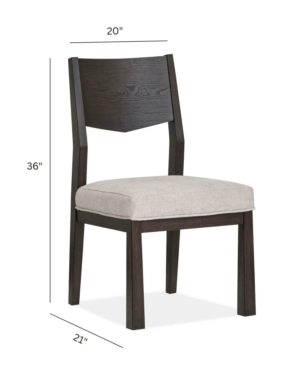 Tauren Side Chairs | Set Of 2 | Solid Back | Coffee Bean Finish