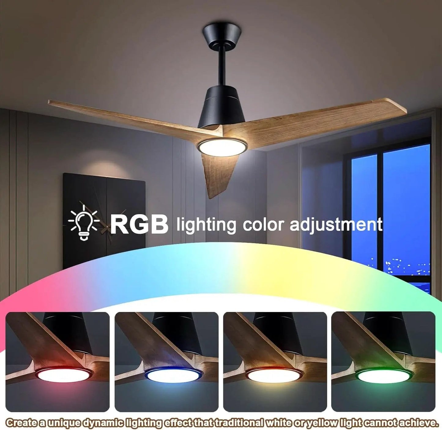 52 Inch Ceiling Fan With Remote Black Walnut Indoor Outdoor from PriceLows™