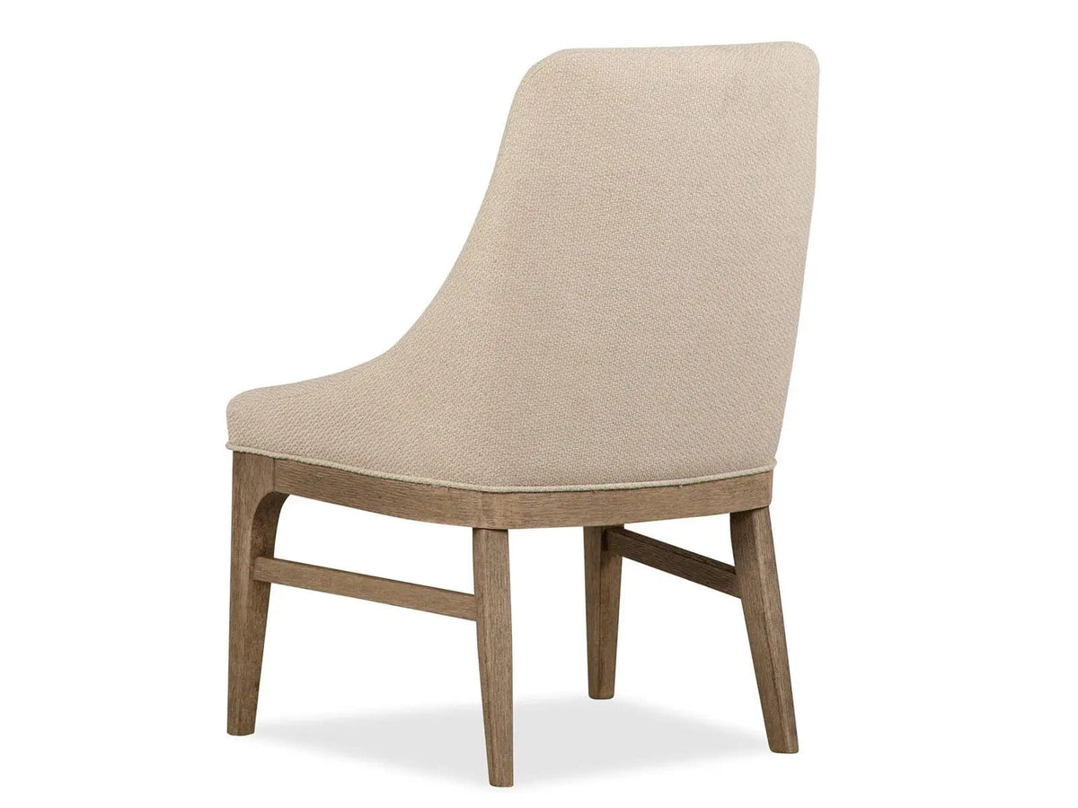 Tristan Upholstered Arm Chair (Set of 2) | 26.84 x 25.13 x 38 in | Oak Veneer & Metal | Swiss Coffee