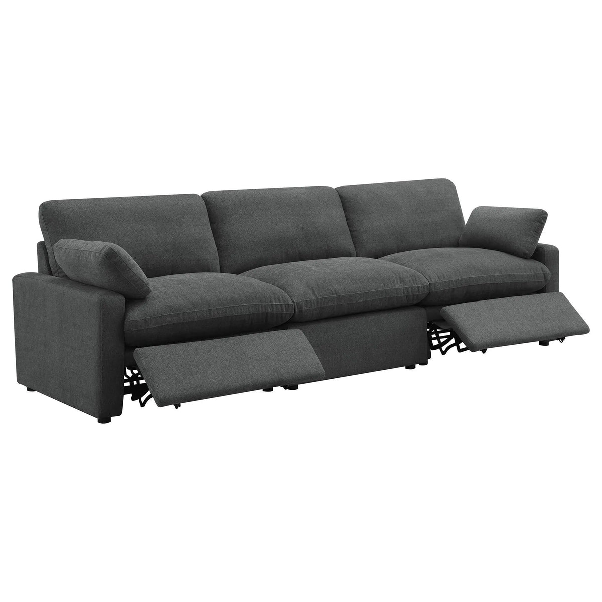 Collins Modular Power Sofa Dark | 124 x 40 x 38 in | Engineered Wood & Fabric | Grey