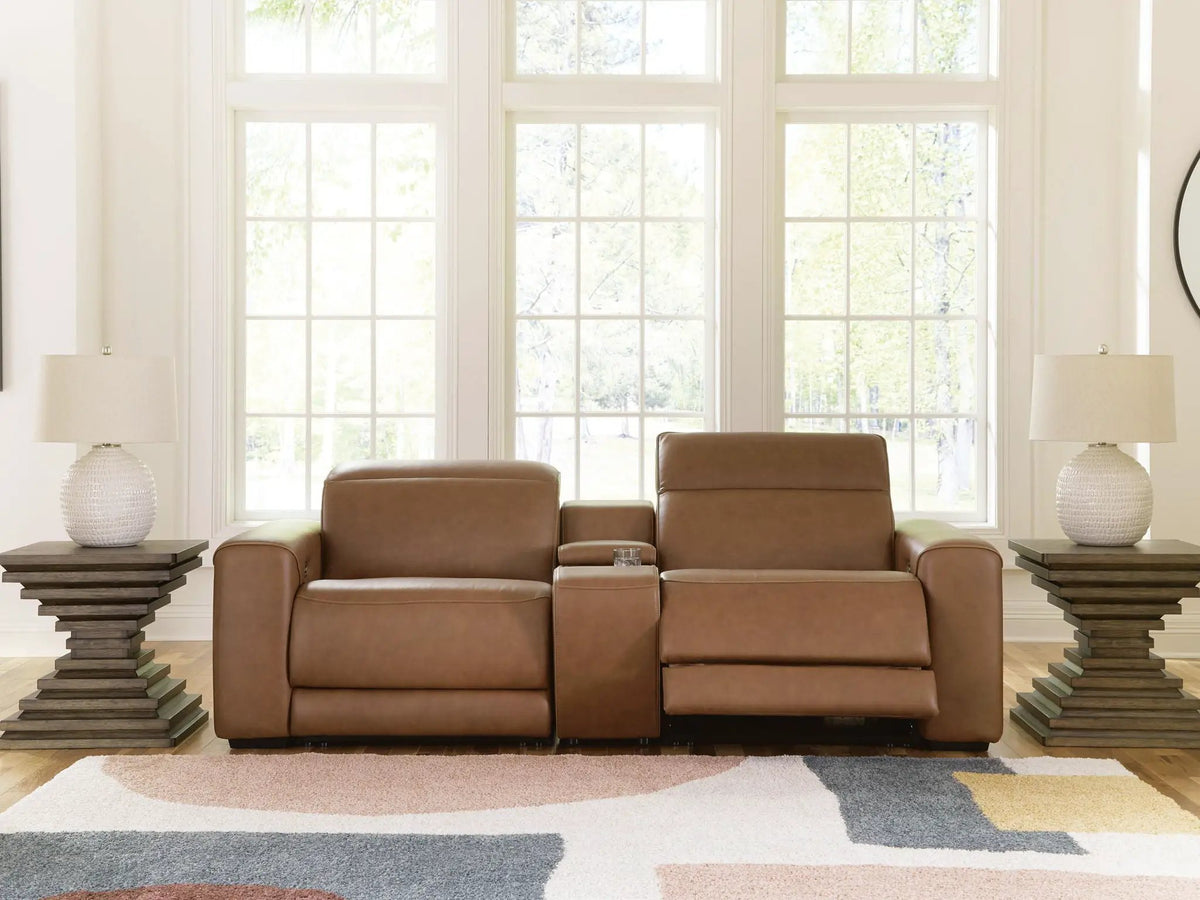 Magic Man Reclining Sectional | Power Reclining Loveseat | Plush Cushioning | Contemporary Design