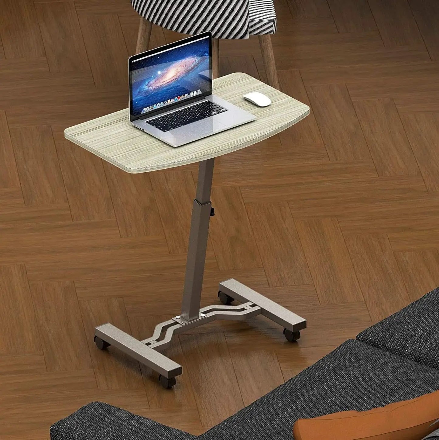 Height Adjustable Laptop Desk Cart, 28 To 33 Inch, Maple from PriceLows™
