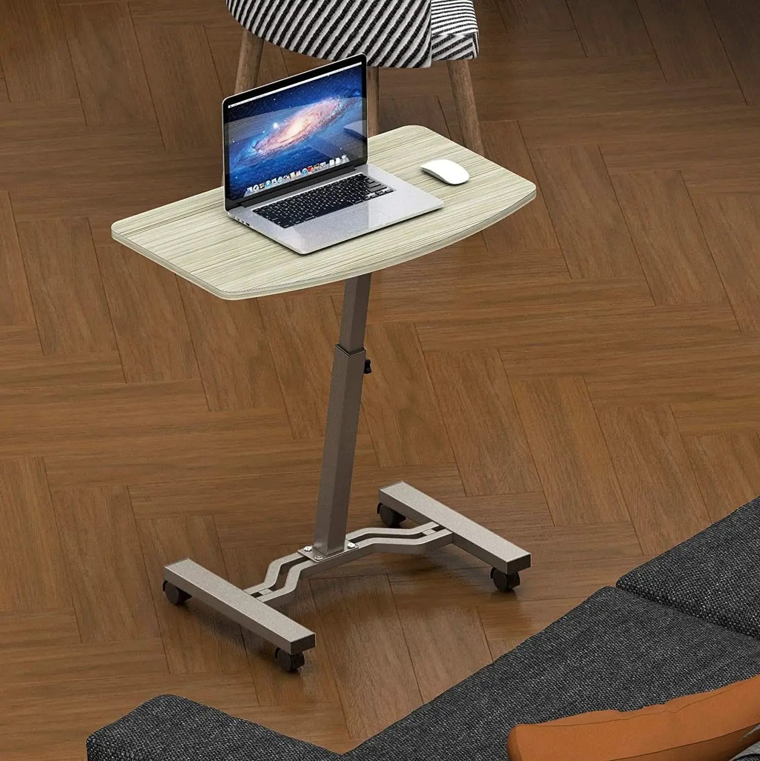 Height Adjustable Laptop Desk Cart, 28 To 33 Inch, Maple from PriceLows™