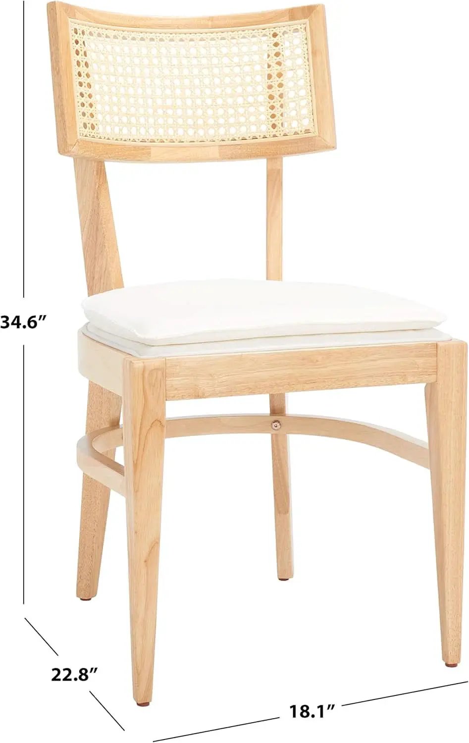Dining Chair Natural Finish With Cane Detail Cushions from PriceLows™
