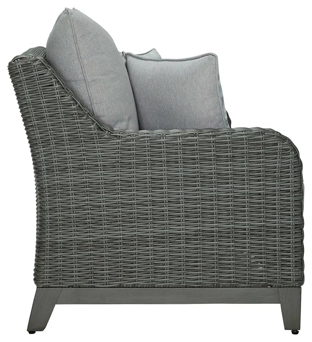 Elite Park Outdoor Loveseat | Gray | Cushion Included | 47.5 Inch Seat Width
