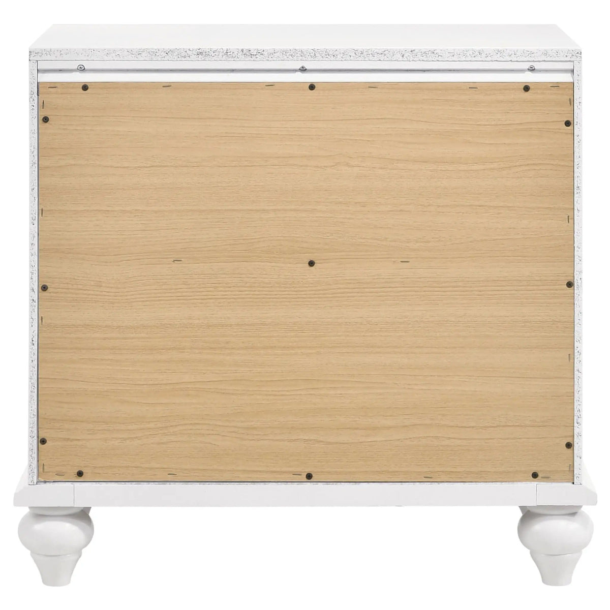 Barzini 2-drawer Nightstand | 25.25 x 16.5 x 25.25 in | Crystal | White
