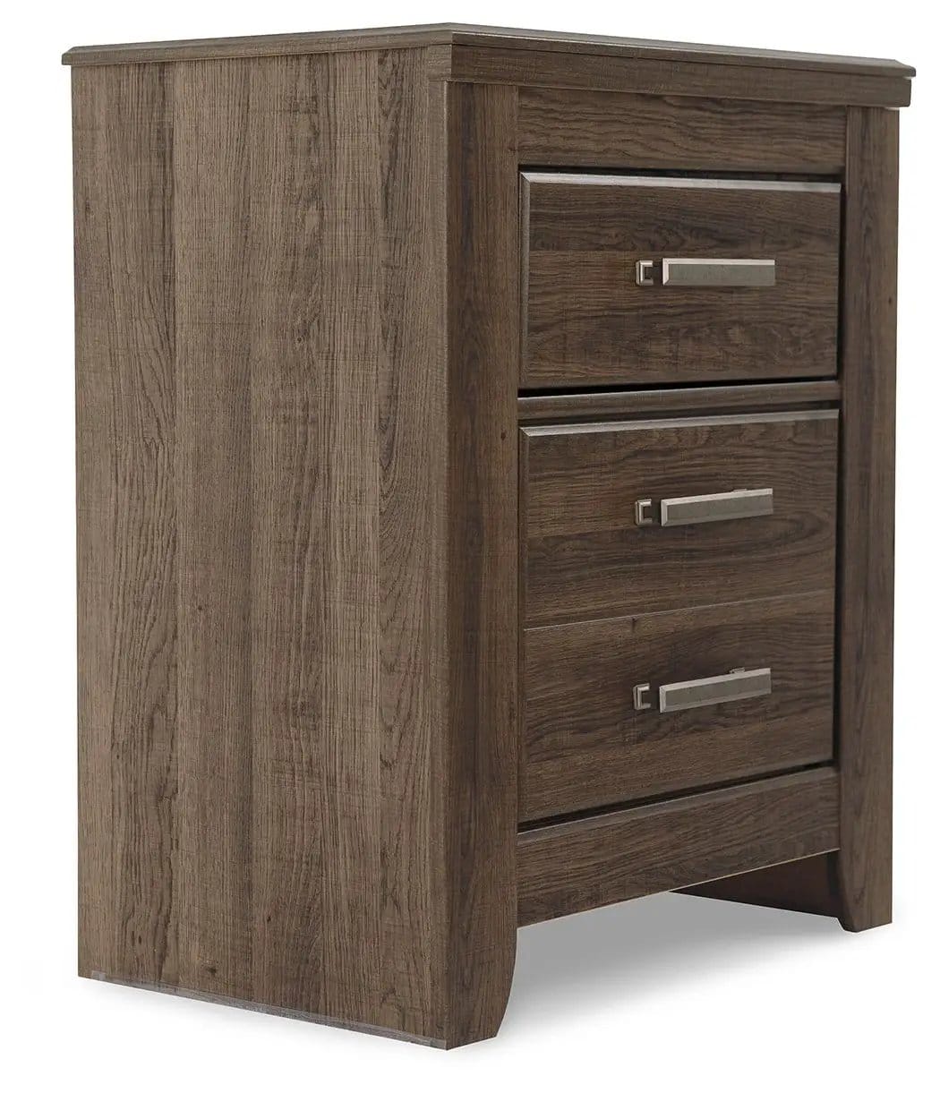 Juararo Two Drawer Night Stand Accent Nightstand | 24.06 x 15.79 x 29.21 in | Engineered Wood & Mdf | Dark Brown