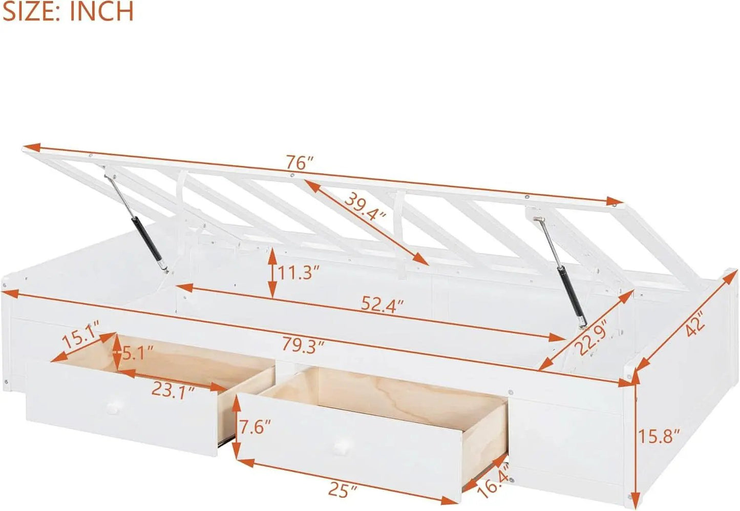 White Twin Over Twin Bunk Bed With Drawers And Wardrobe from PriceLows™