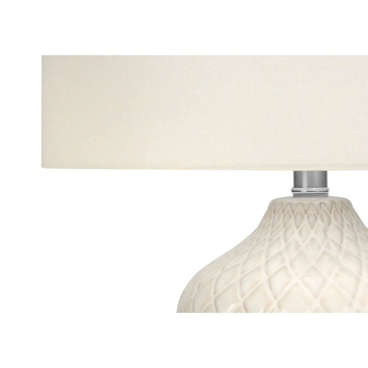 Cream Ginger Jar Table Lamp | Transitional Design | 25 Inch Height | Textured Ceramic Finish