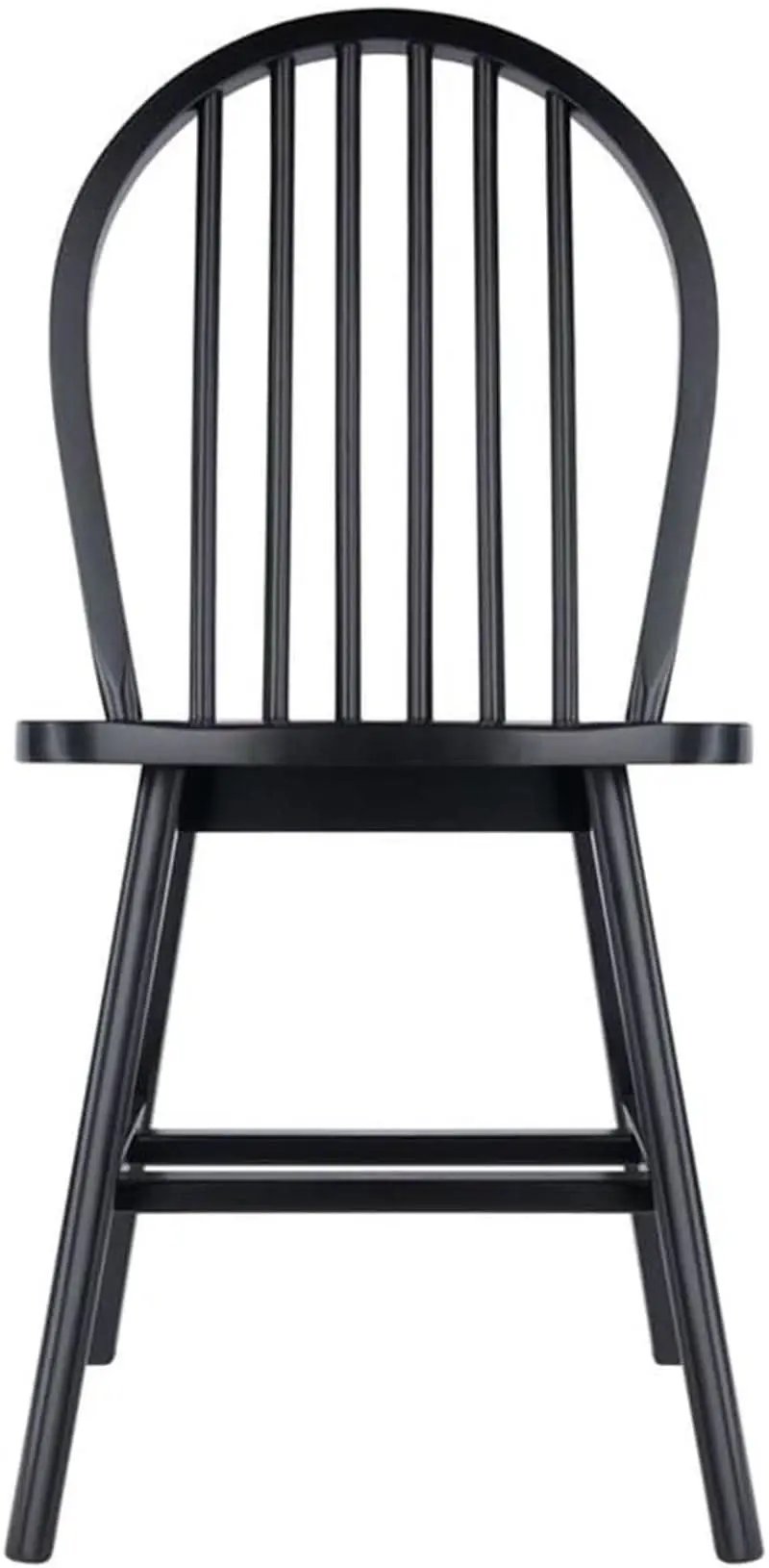 Windsor Dining Chair Set Solid Wood Black Finish 2 Pack from PriceLows™