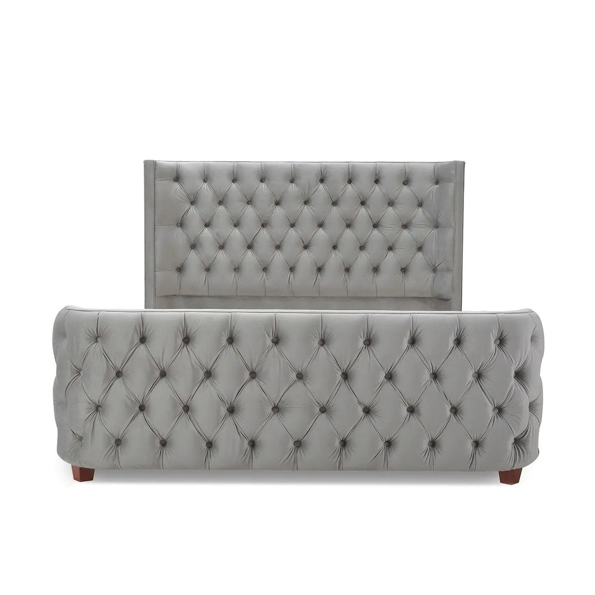 Brooklyn Tufted Panel Bed | Headboard And Footboard Set | Wingback Design | Diamond Tufting