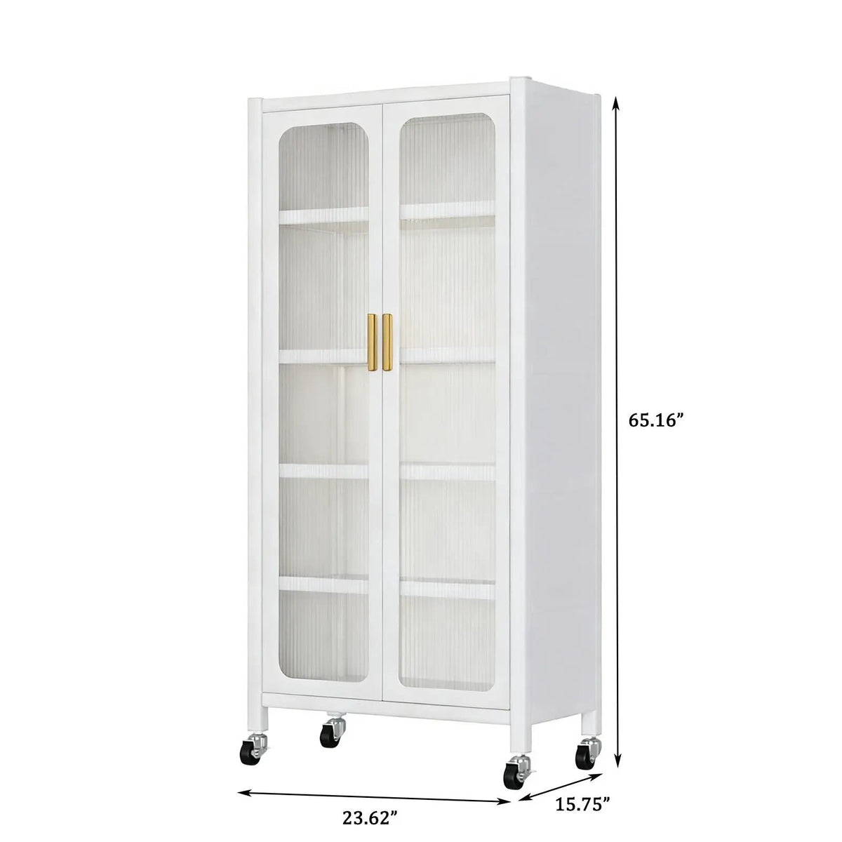 6 Tier Storage Cabinet | Transparent Magnetic Door | Adjustable Shelves | 360 Degree Wheels