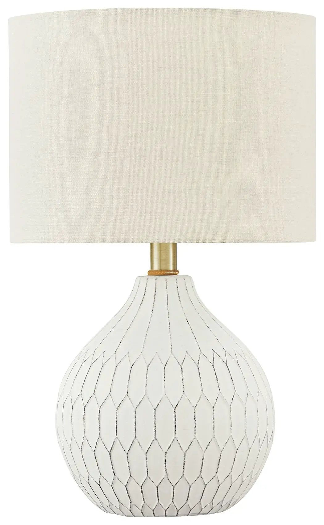 Wardmont Ceramic Table Lamp | White | 17.75 Inch Height | 102 Inch Cord