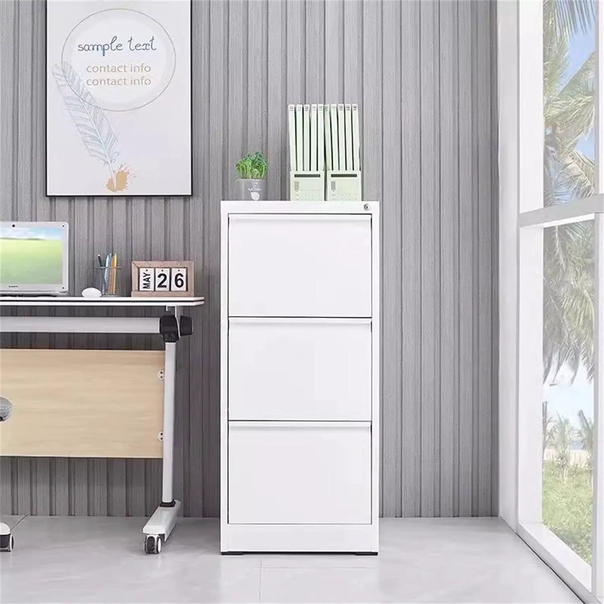 Metal File Cabinet | Three Drawer | Secure Lock System