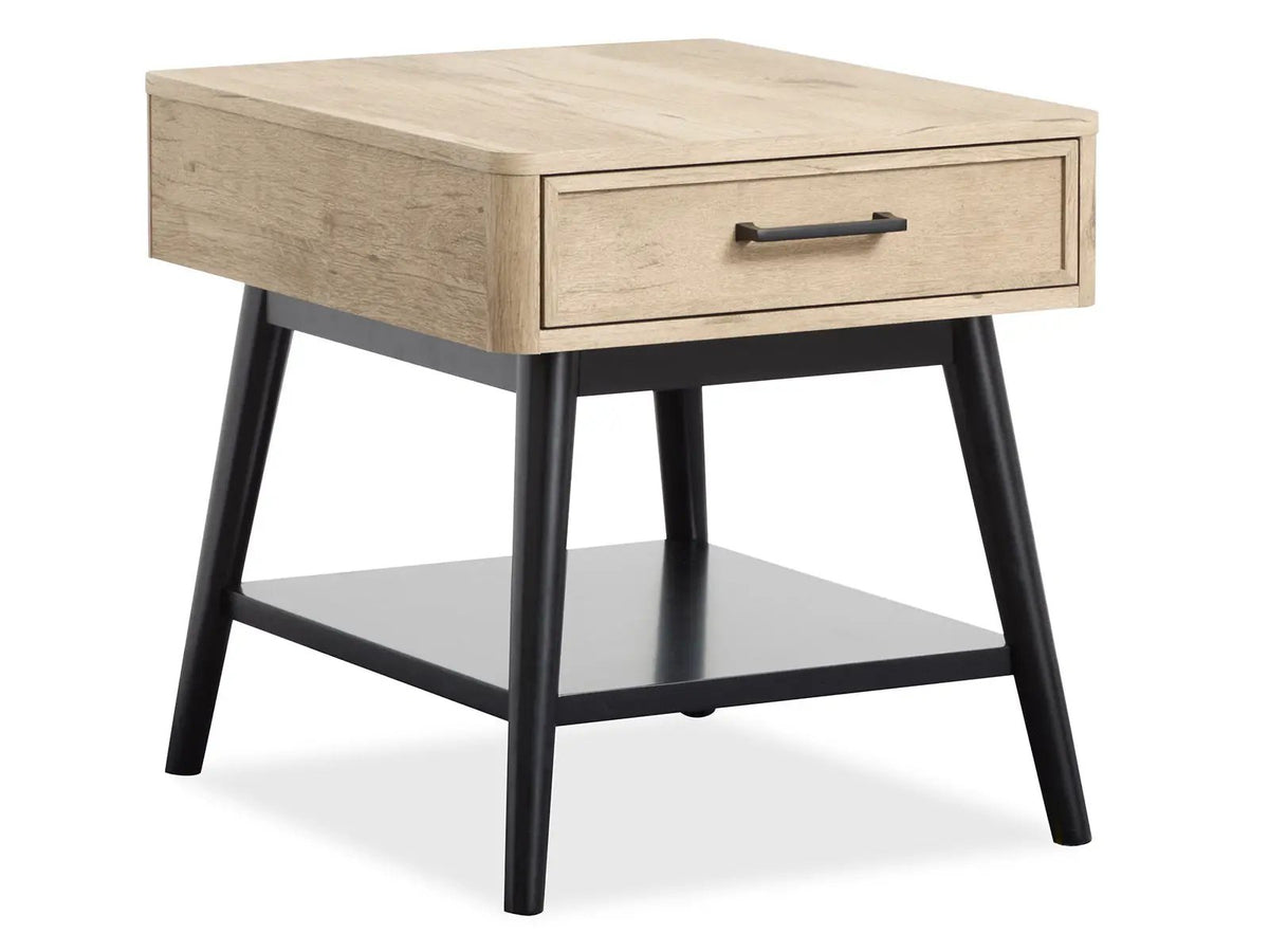 Fletcher Rectangular End Table | Driftwood Finish | Paper Veneer | Relaxed Modern Style