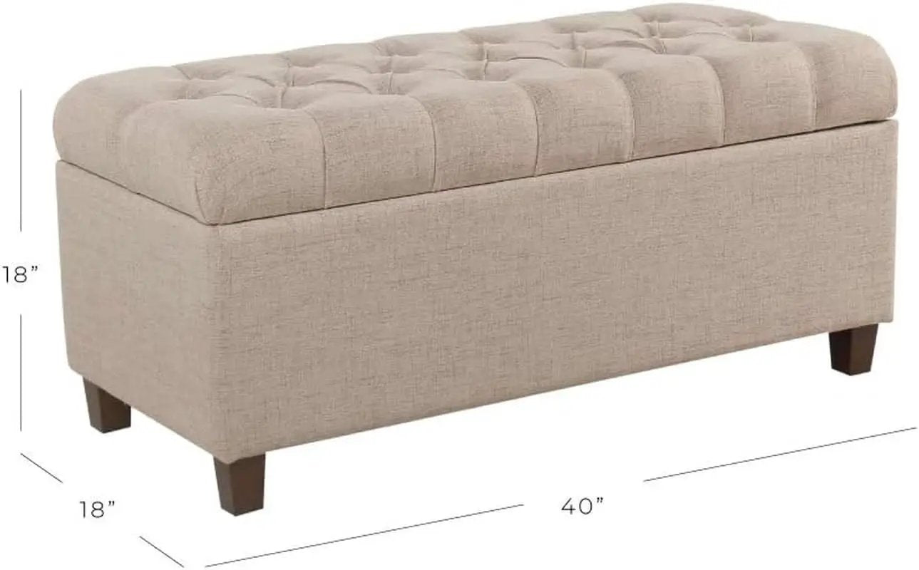 Tufted ExtraLarge Storage Ottoman Bench Hinged Lid from PriceLows™