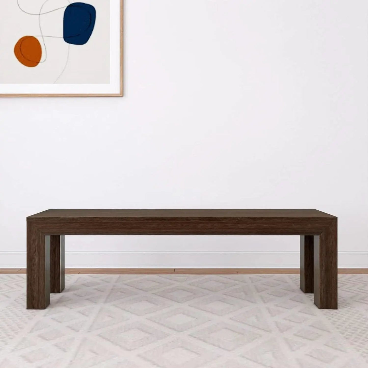 60 Inch Solid Wood Dining Bench Walnut Wirebrush Finish from PriceLows™