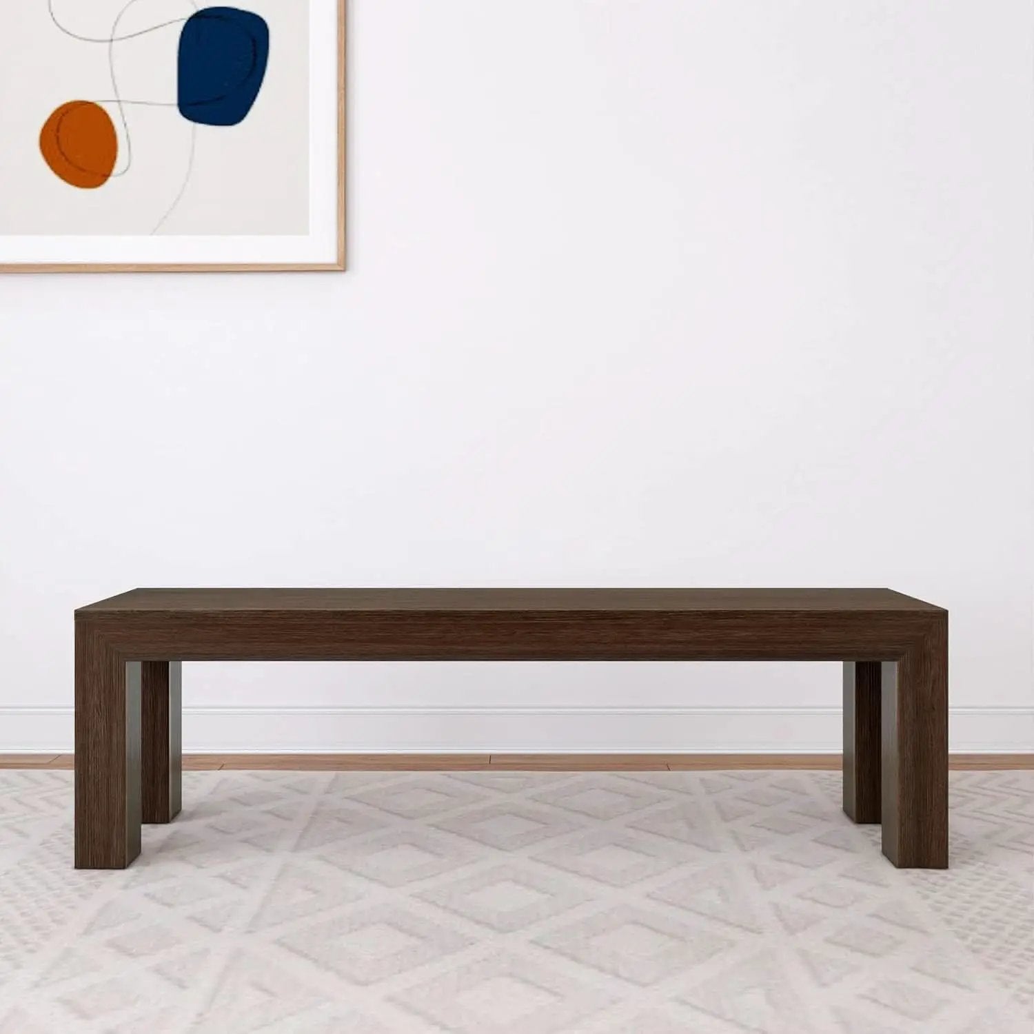 60 Inch Solid Wood Dining Bench Walnut Wirebrush Finish from PriceLows™