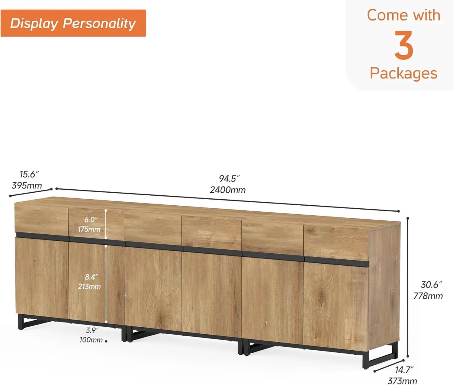 3 In 1 TV Stand For TVs Up To 110 Inch With Adjustable Shelves from PriceLows™
