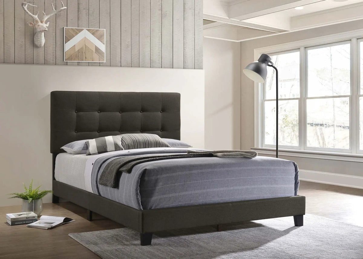 Mapes Upholstered Queen Panel Bed | 64.25 x 87.25 x 49.5 in | Fabric & Wood | Charcoal