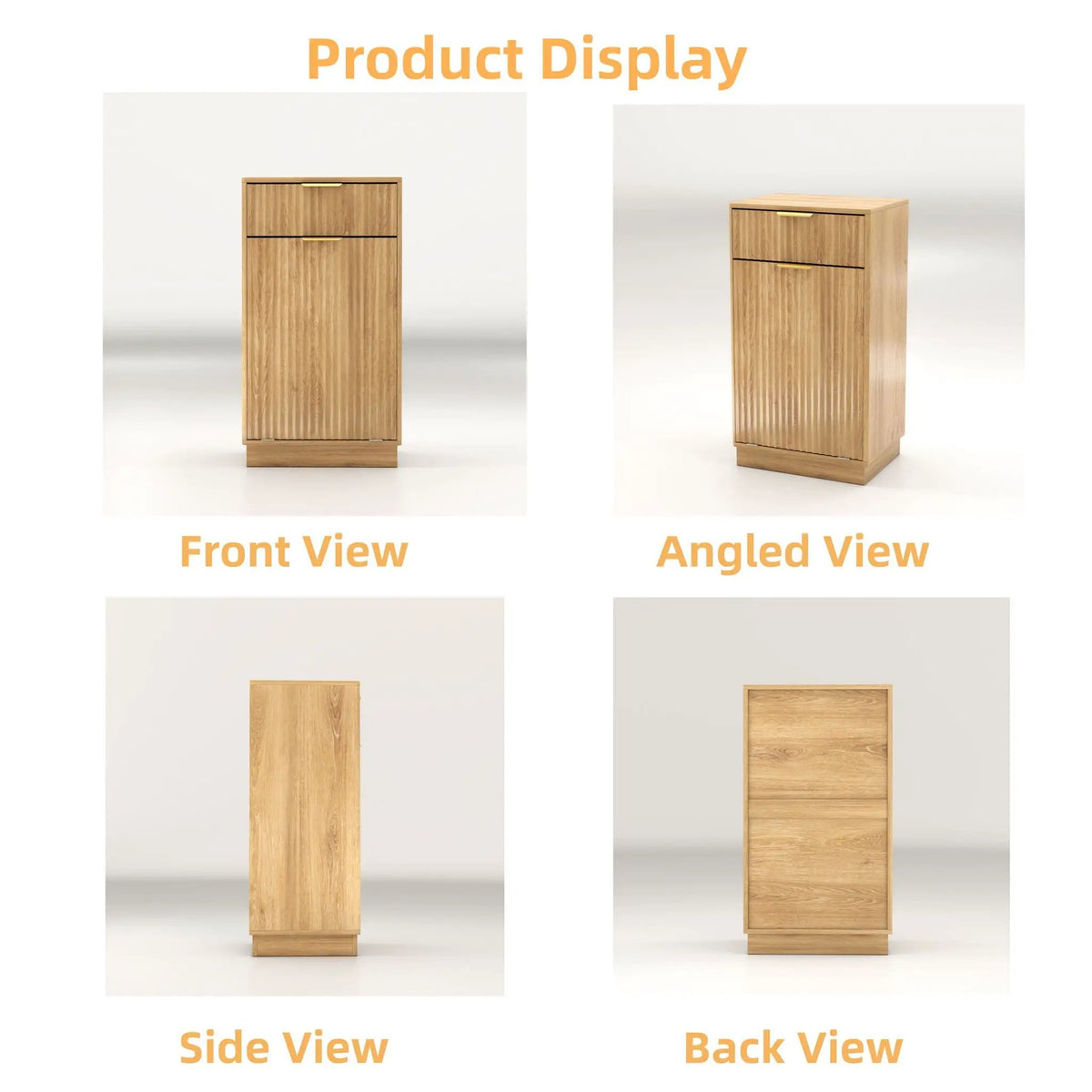 Tilt Out Trash Can Cabinet | Wave Textured Drawer | Pull Out Bin | Dual-Zone Waste Control