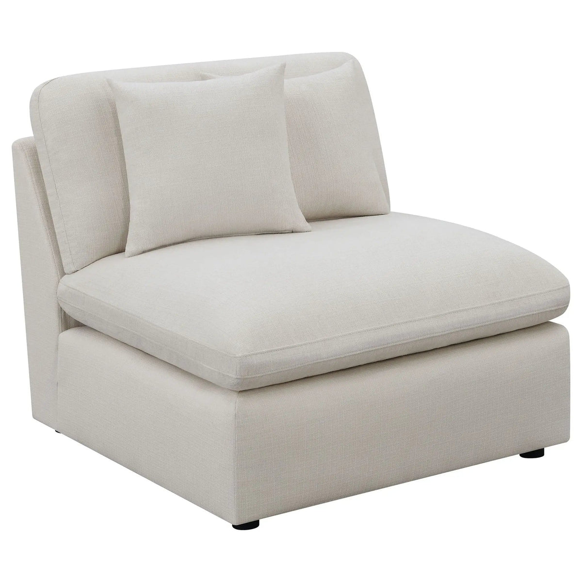 Hobson Upholstered Armless Chair | 38 x 40 x 34 in | Fabric | Ivory