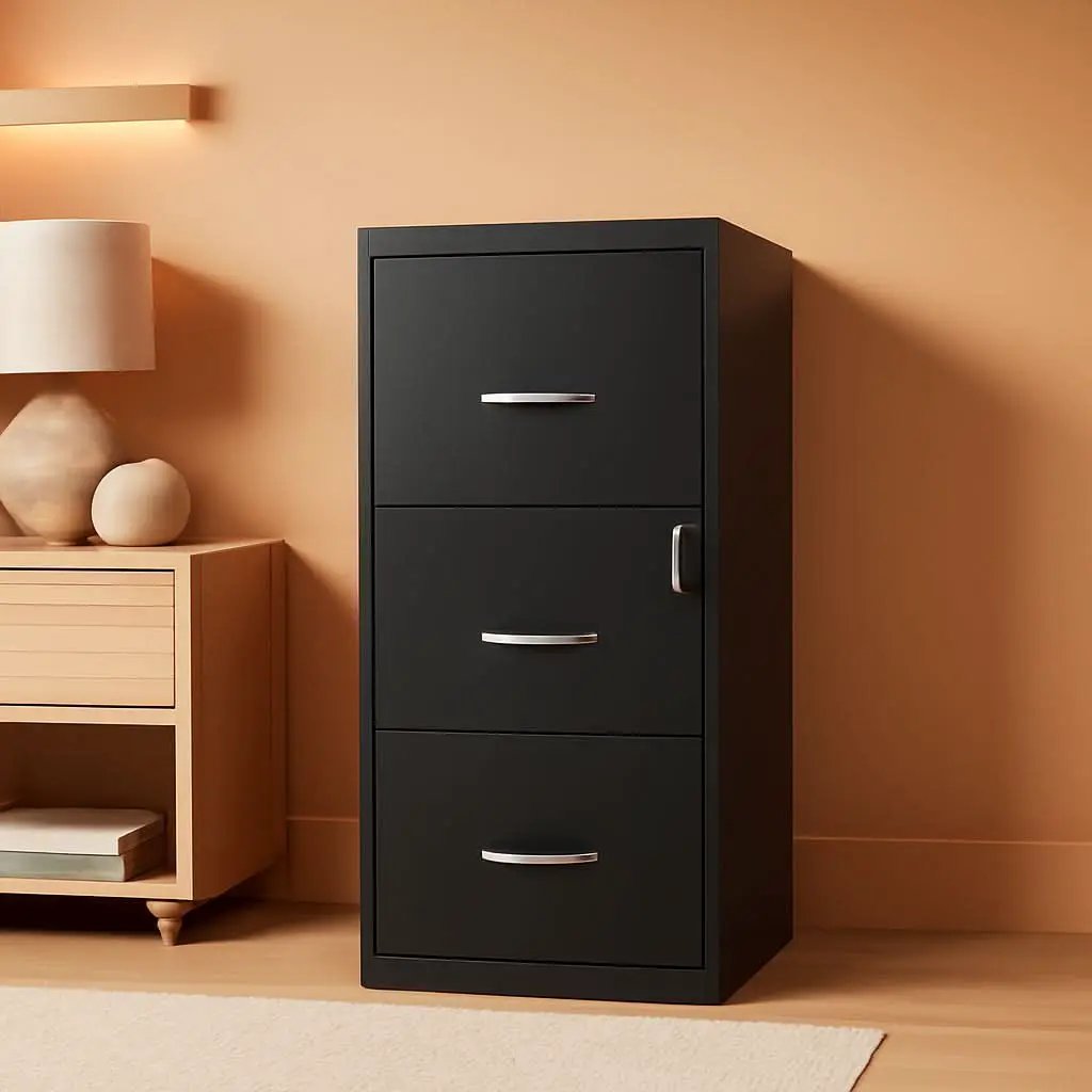 Cooper 3-Drawer Letter File Cabinet Black for Office from PriceLows™