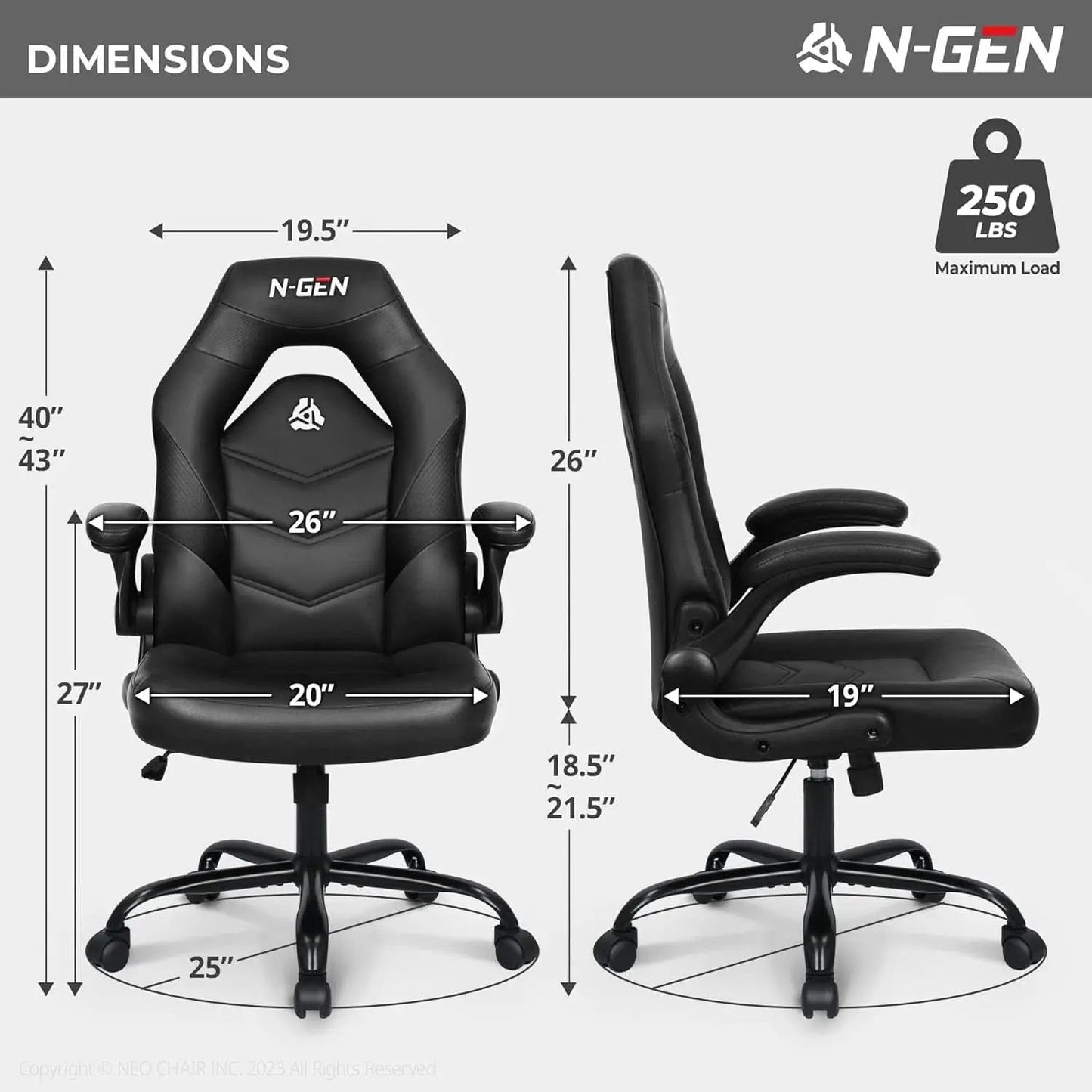 Ergonomic Gaming Chair Black With Premium Lumbar Support from PriceLows™
