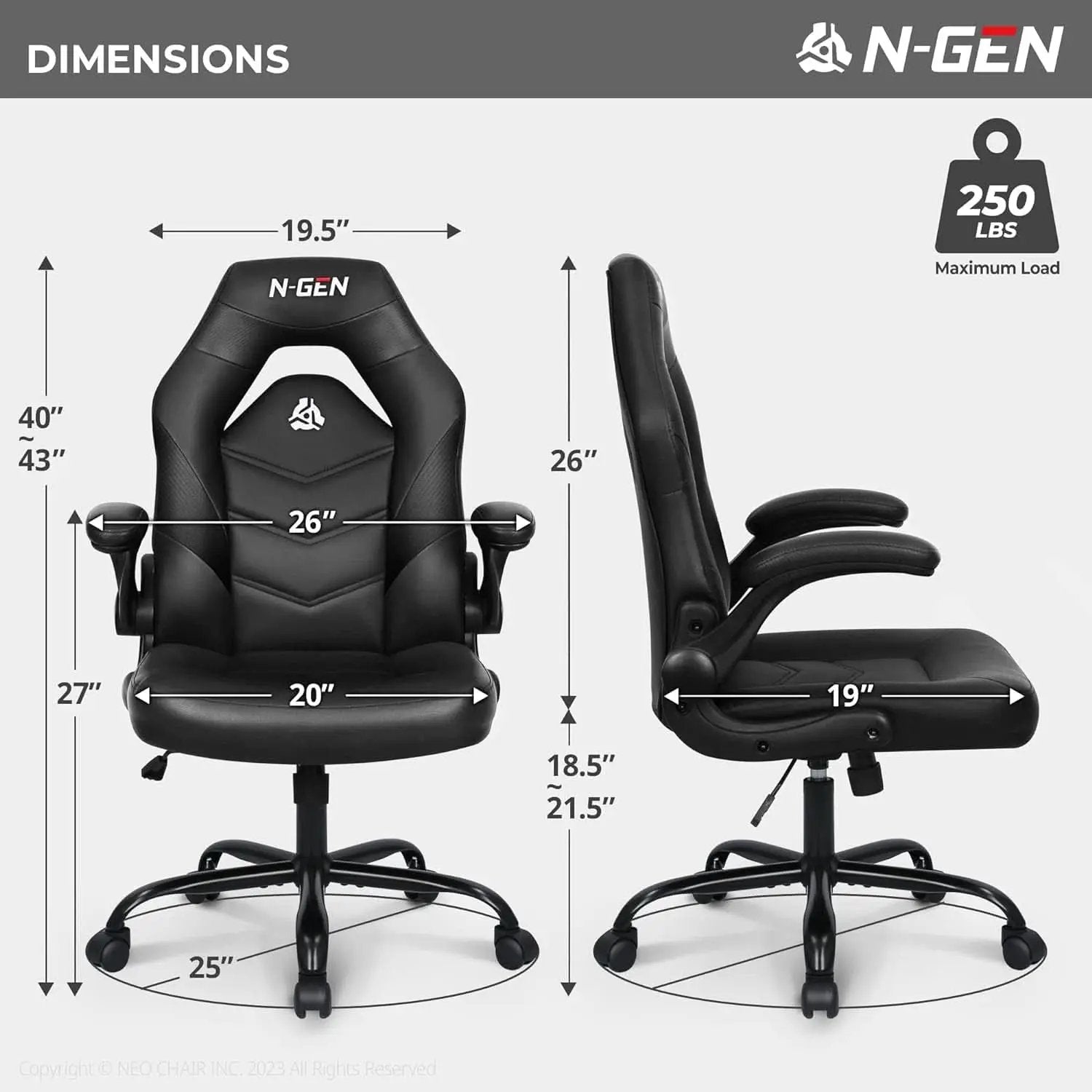 Ergonomic Gaming Chair Black With Premium Lumbar Support from PriceLows™