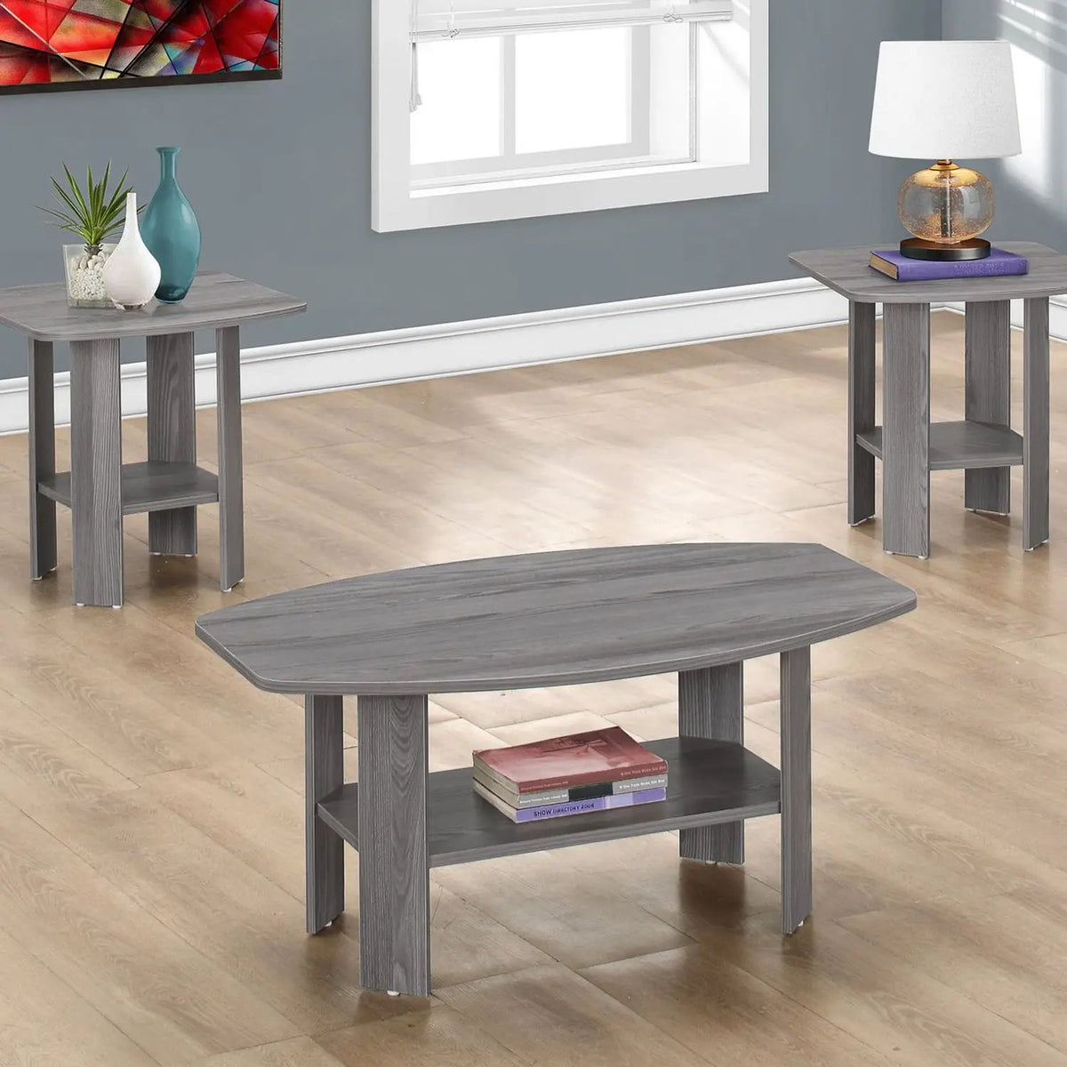 Coffee End And Accent Table Set | Set Of 3 | Wood-Look Finish | Child And Pet Safe