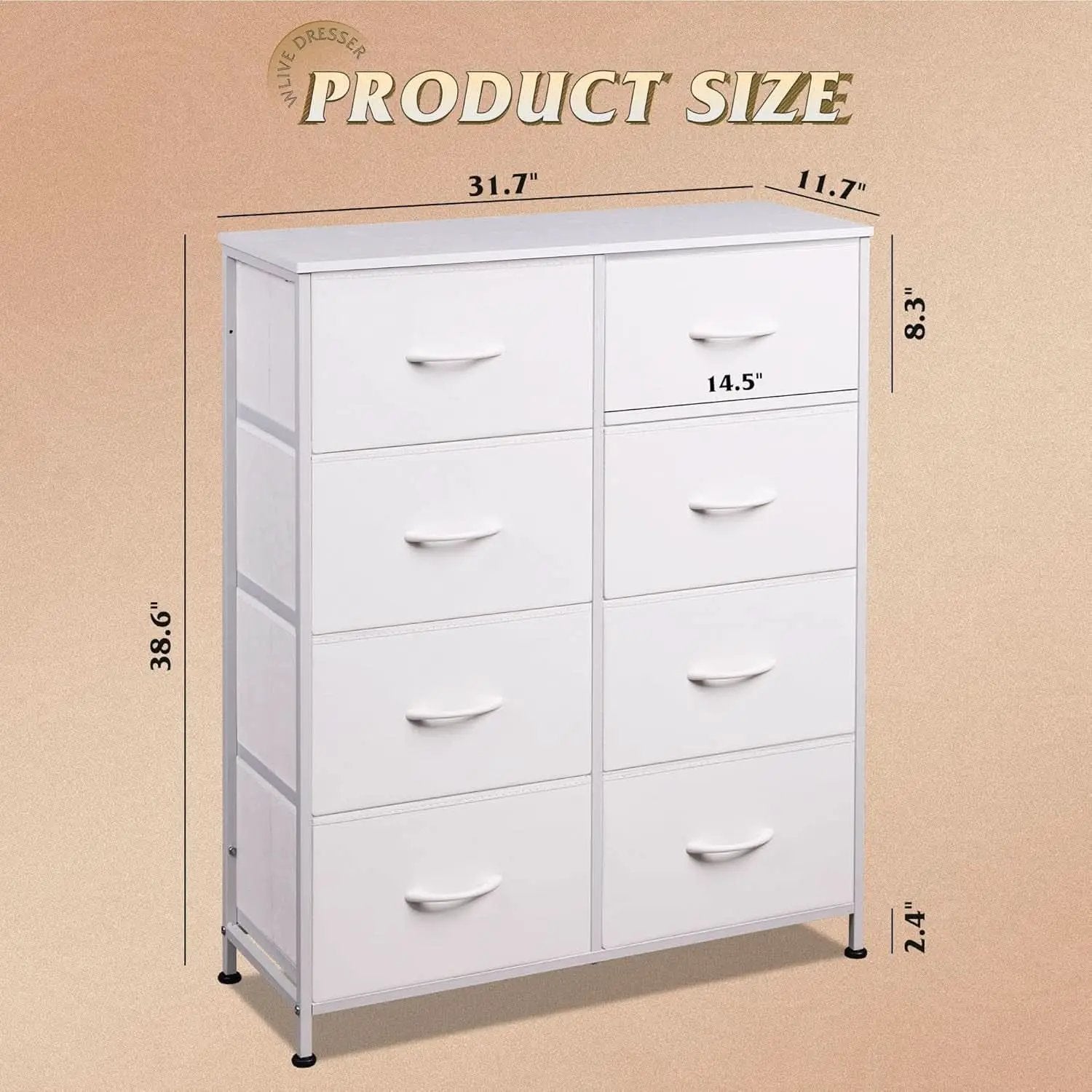 Fabric Dresser For Bedroom Tall White Modern Storage Unit from PriceLows™
