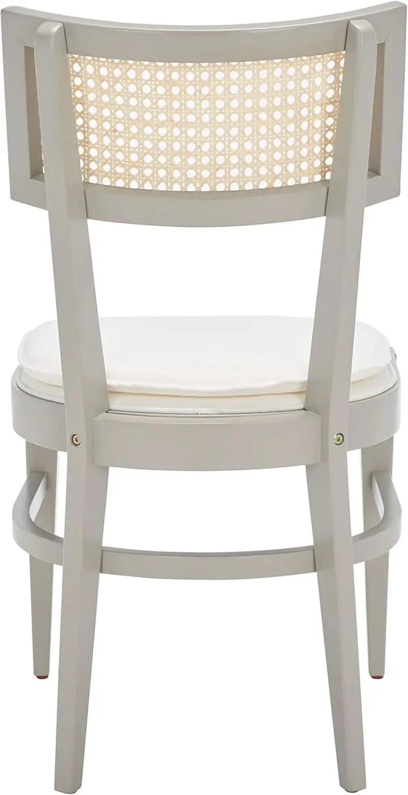 Coastal Grey Cane Seat Cushion Dining Chair For Kitchen from PriceLows™