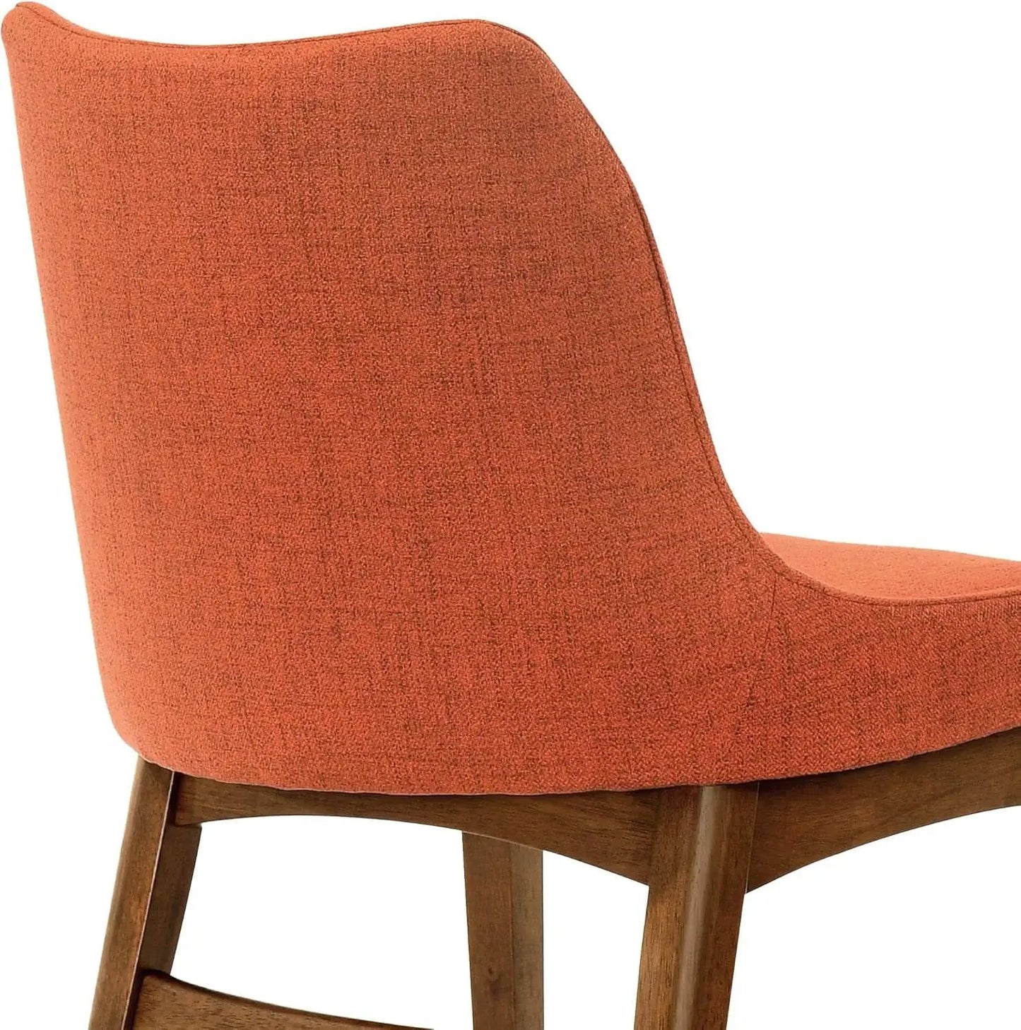 Orange Fabric and Walnut Wood Dining Side Chairs Set of 2 from PriceLows™
