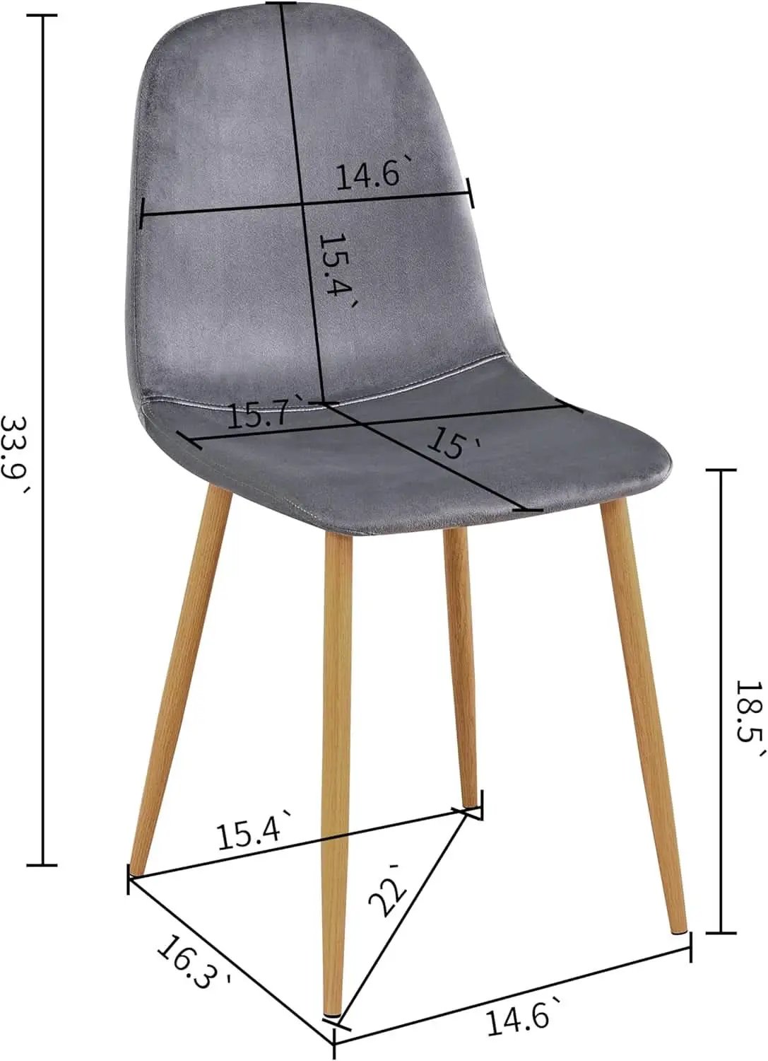 Grey Velvet Dining Chairs Set Of 4 For Dining Room from PriceLows™