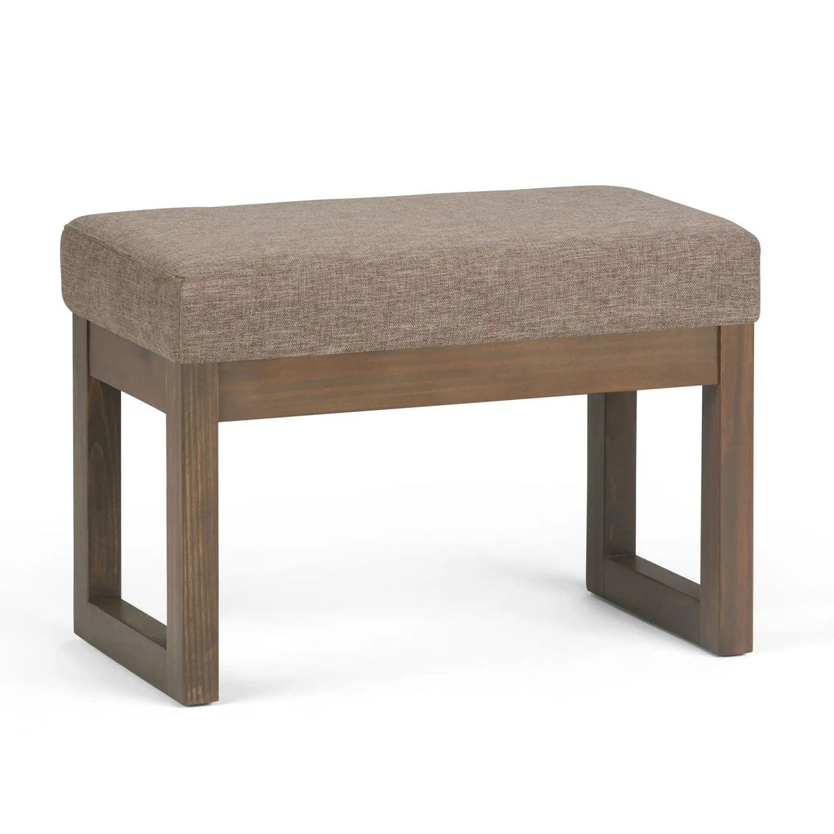 Milltown Upholstered Ottoman Bench | Driftwood Solid Wood Base | Versatile Design | 44.5 Inch Width