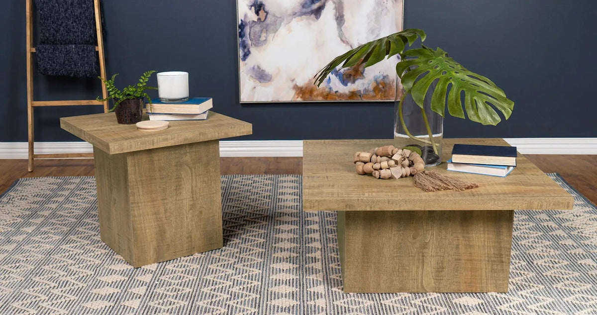 Devar Square Engineered Wood Coffee Table Mango | 35.5 x 35.5 x 16.25 in | Engineered Wood | Brown