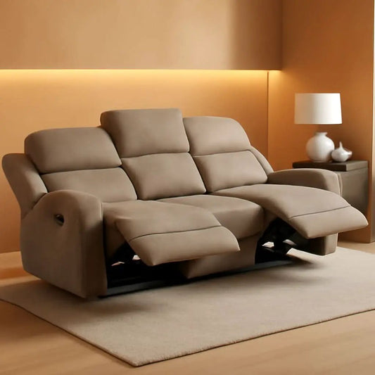84.5 Inch Brown Recliner Couch Living Sofa Home Theater from PriceLows™
