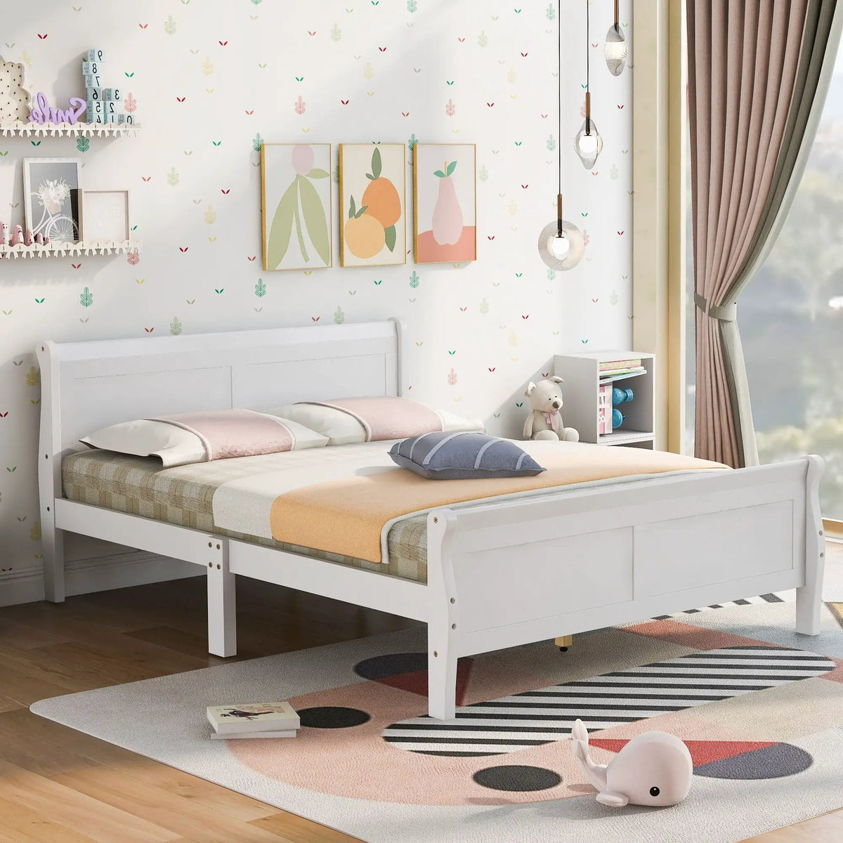 Wood Platform Bed Frame | Headboard Footboard | Wood Slat Support